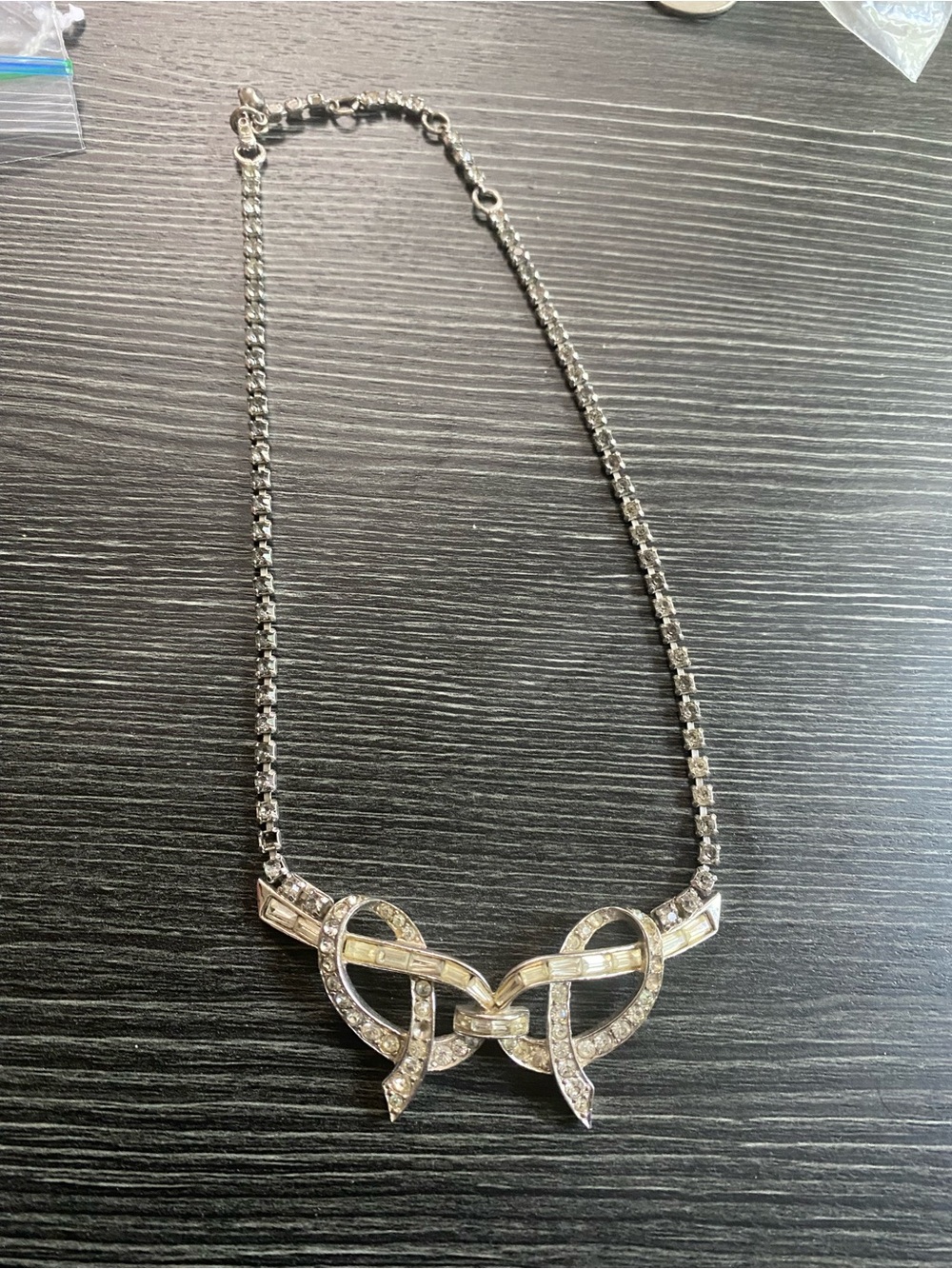 Boucher silver-tone vintage Boucher 5548 Crystal Necklace missing stone
